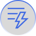 Blue lightning icon representing quick actions or fast processing feature